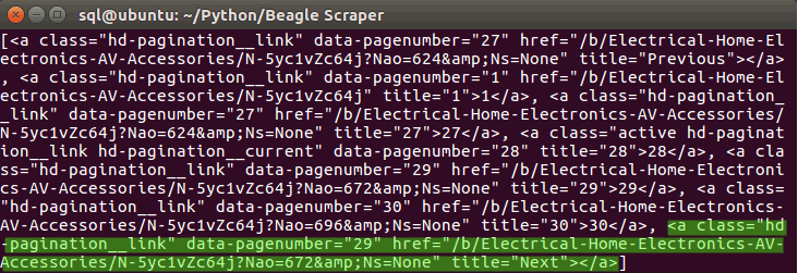 beagle scraper tutorial - pagination url tags