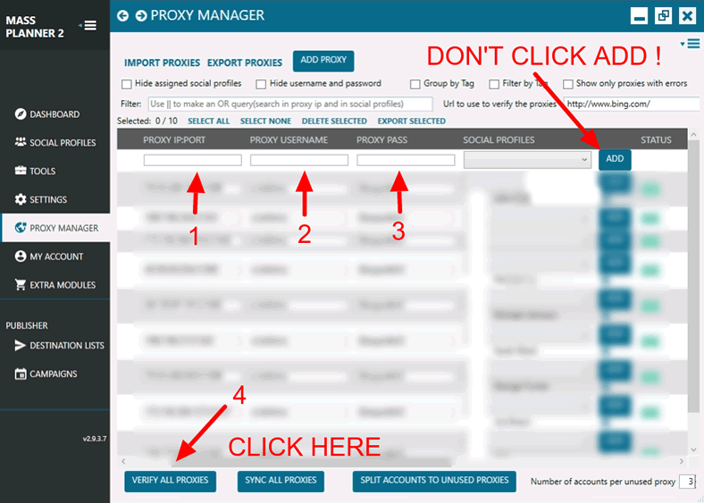 massplanner proxy verify all proxies